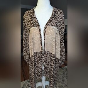 Leopard Print Open Front Cardigan